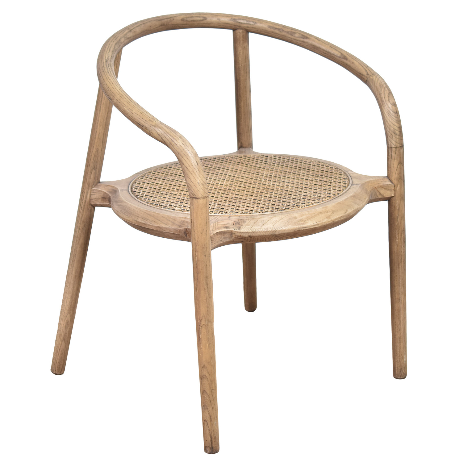 Emma Oak Wood & Rattan Dining Chair