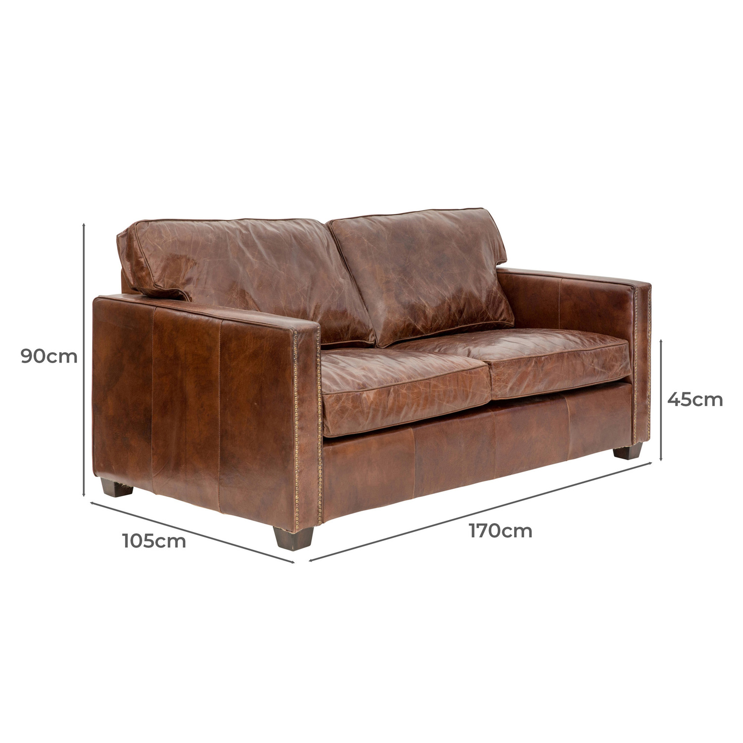 Peyton 2 Seater Cowhide Leather Sofa