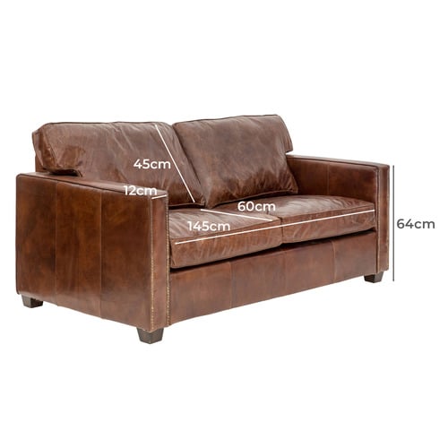 Peyton Seater Cowhide Leather Sofa Temple Webster