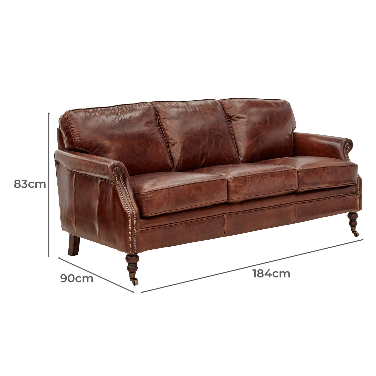 Hastings 3 Seater Leather Sofa