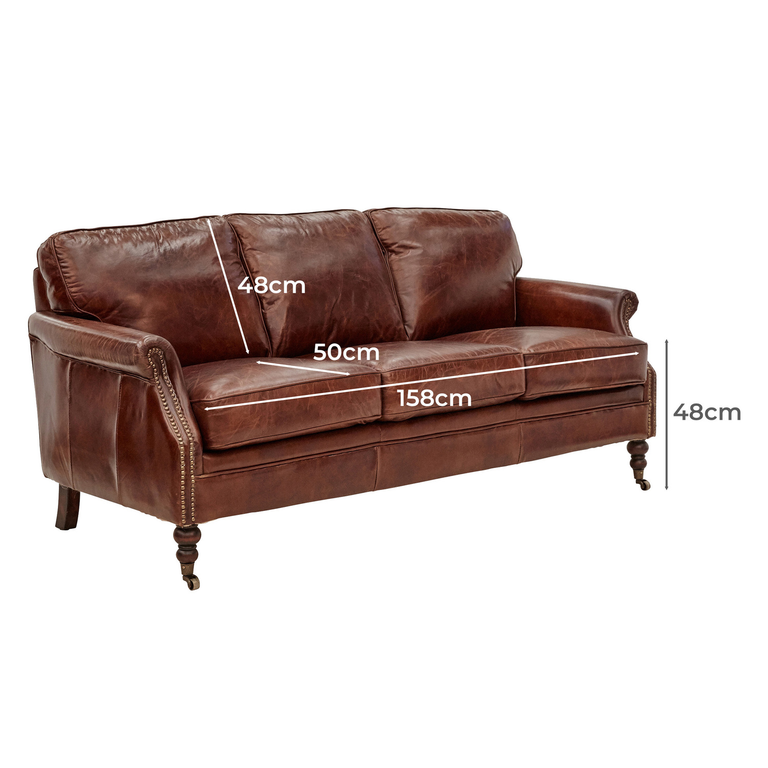 Hastings 3 Seater Leather Sofa