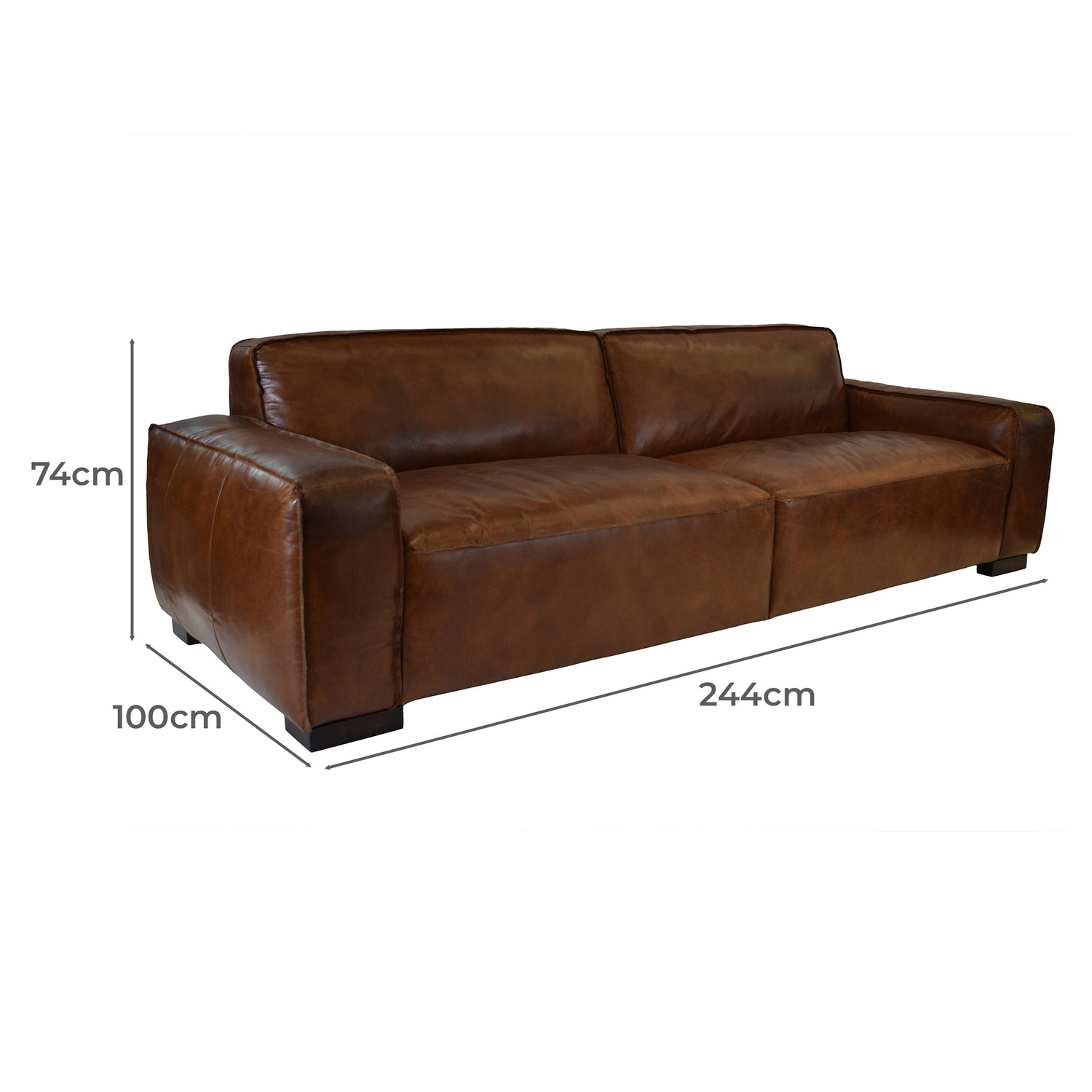 Stevie 3.5 Seater Leather Sofa