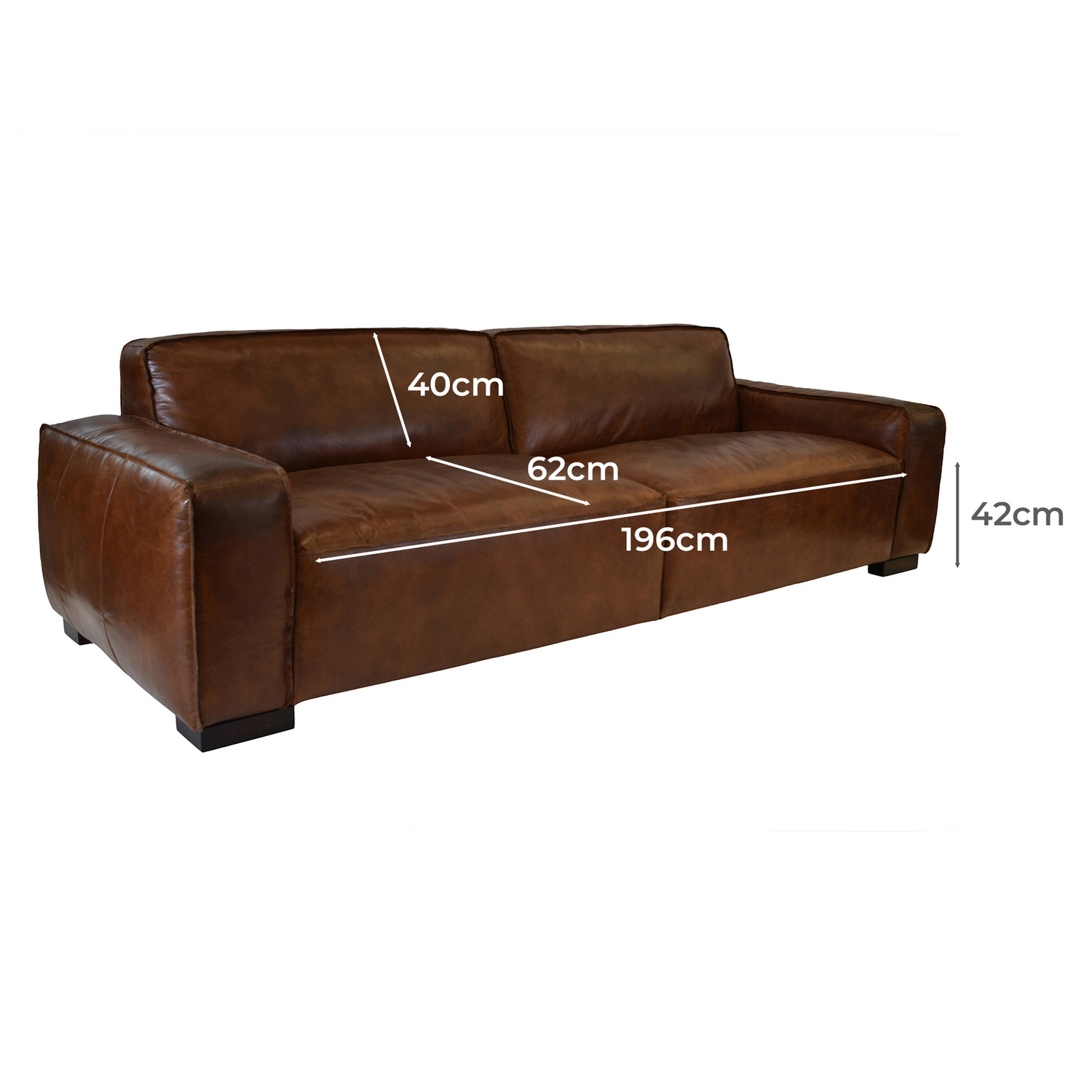 Stevie 3.5 Seater Leather Sofa