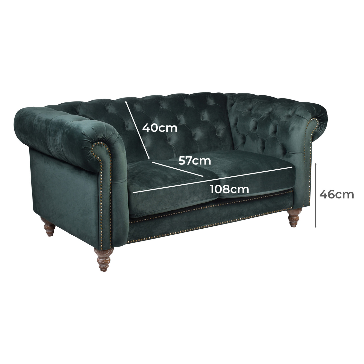 Raguel 2 Seater Velvet Sofa
