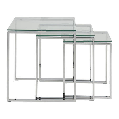 Maddison Lane 3 Piece Manhattan Glass Nesting Side Table Set Temple