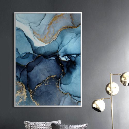 Cooper&CoHomewares Blue Gold Foil Framed Canvas Wall Art & Reviews