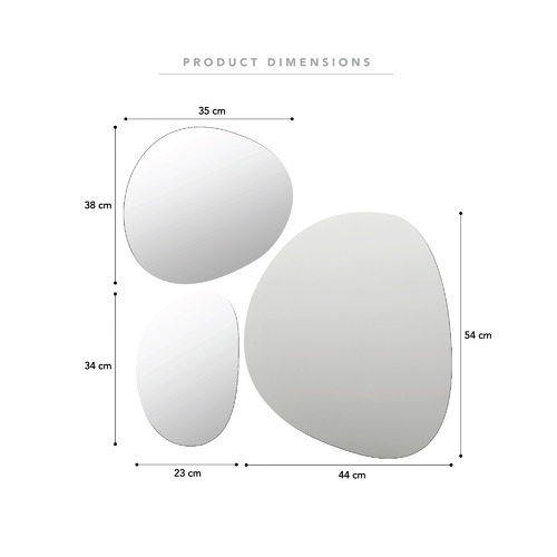 3 Round Mirrors - 50 Pieces