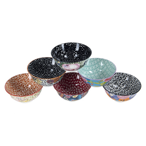 Maddison Lane 6 Piece Floral Ceramic Bowl Set Temple & ster