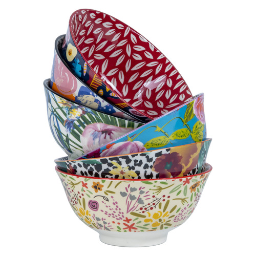 Maddison Lane 6 Piece Floral Ceramic Bowl Set Temple & ster