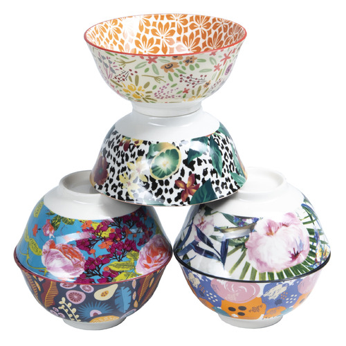 Maddison Lane 6 Piece Floral Ceramic Bowl Set Temple & ster