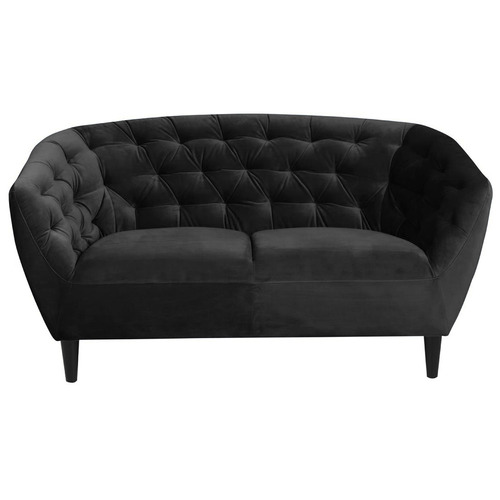 Maddison Lane Black Ava Velvet 2 Seater Sofa | Temple & Webster