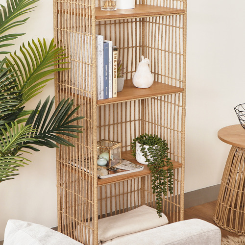 Maddison Lane Matilda 4 Tier PE Rattan Shelving Unit Temple & ster