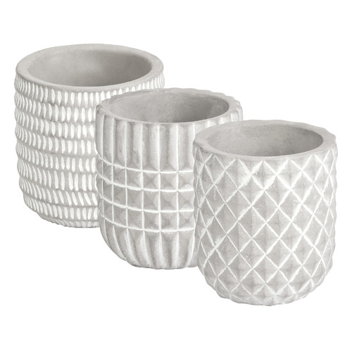 Maddison Lane 3 Piece Geo Cement Plant Pot Set Temple & ster