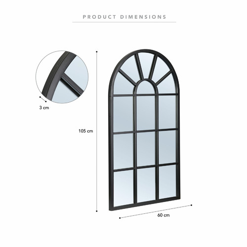Arched Abbey Iron Mirror