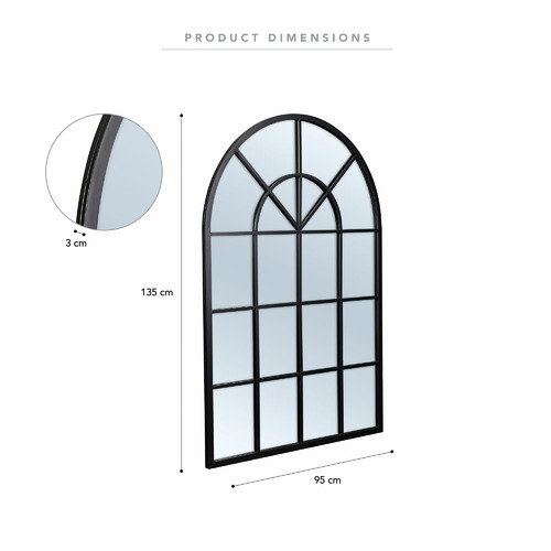 Large Arched Grace Iron Mirror