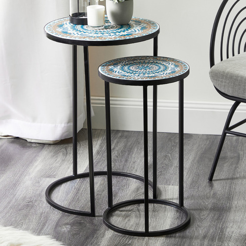 2 Piece Humira Mosaic Outdoor Side Table Set