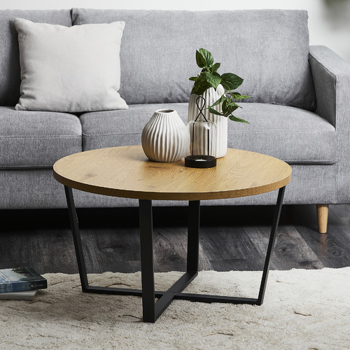 Arizona Metal & Oak Wood Coffee Table