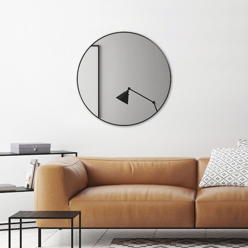 Linda Round Aluminium Wall Mirror
