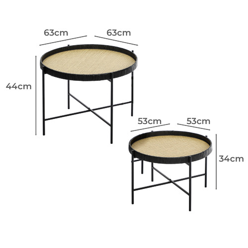 2 Piece Lindi Rattan Coffee Table Set