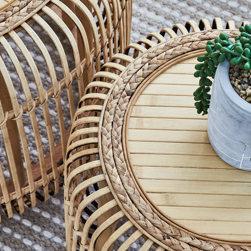 2 Piece Casper Bamboo & Rattan Coffee Tables Set