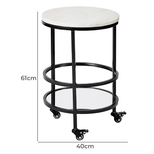 Saphirra Marble Bar Cart