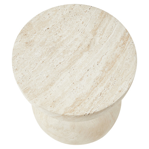 Rosendal Travertine-Look Side Table