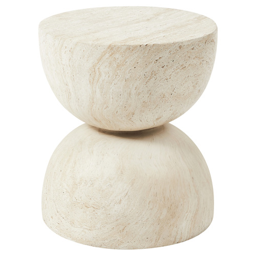 Rosendal Travertine-Look Side Table