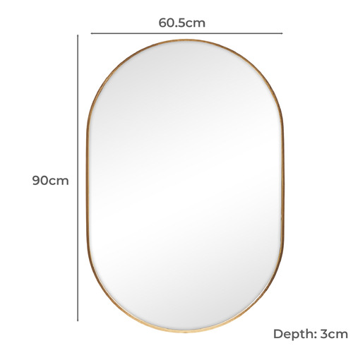 90cm Nova Oval Aluminium Wall Mirror