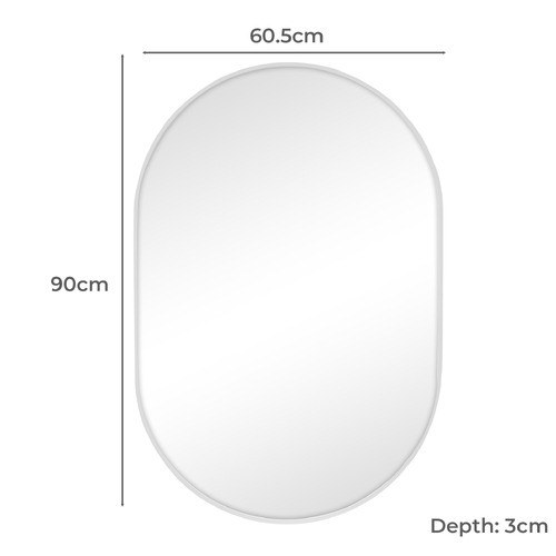 90cm Nova Oval Aluminium Wall Mirror
