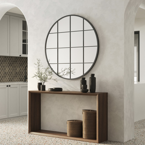 Marika Round Iron Wall Mirror