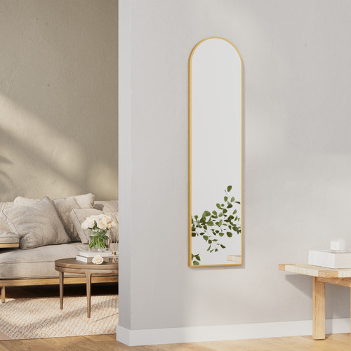 Cade Arched Aluminium Leaning Wall Mirror