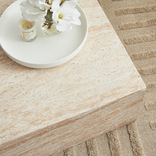 Penelope Travertine-Look Outdoor Coffee Table