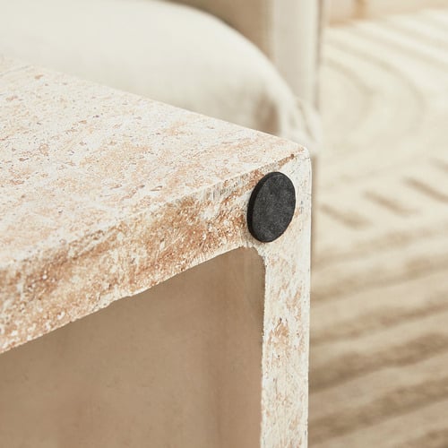Penelope Travertine-Look Outdoor Coffee Table