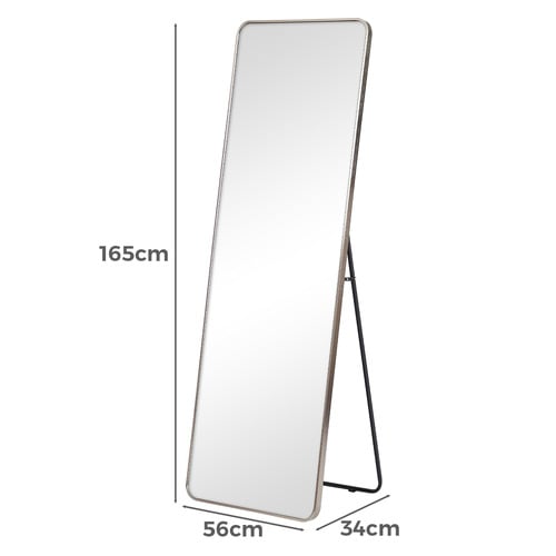 Elle Rectangular Stainless Steel Standing Mirror
