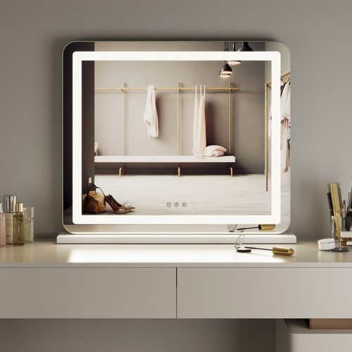 White Celestine Rectangular Vanity Mirror