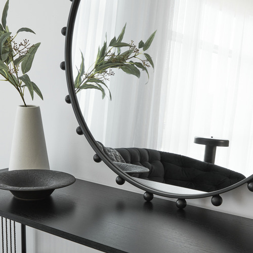 Black Lance Sphere Wall Mirror