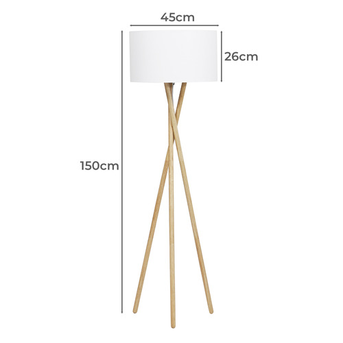 150cm Alira Rubberwood Floor Lamp