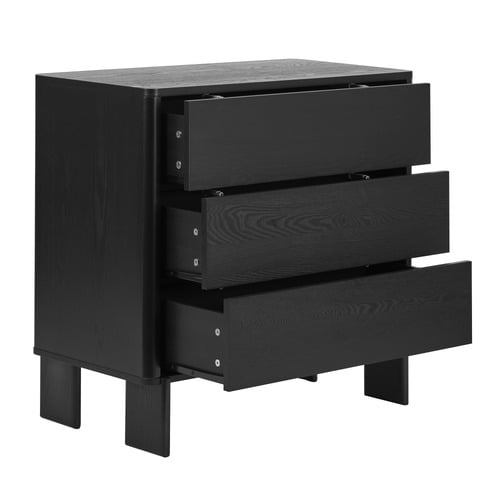 Black Sisa 3 Drawer Chest