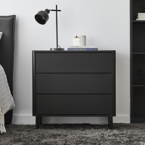 Black Sisa 3 Drawer Chest
