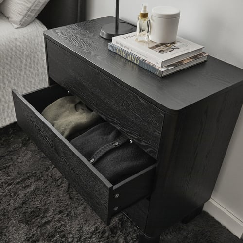 Black Sisa 3 Drawer Chest