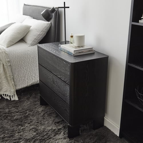 Black Sisa 3 Drawer Chest