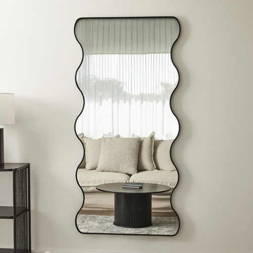 Black Cordelia Wavy Wall Mirror