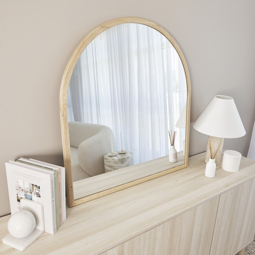 Cantus Arch Oak Wood Wall Mirror