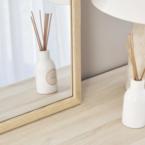 Cantus Arch Oak Wood Wall Mirror