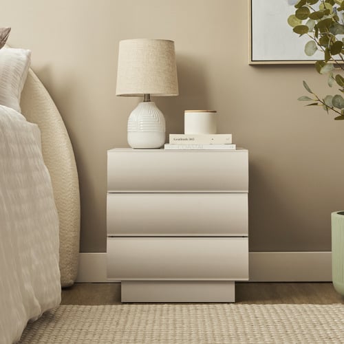 Carter 3 Drawer Bedside Table