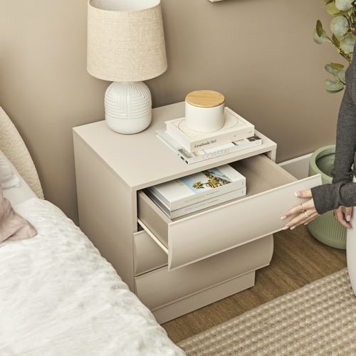 Carter 3 Drawer Bedside Table