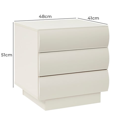 Carter 3 Drawer Bedside Table