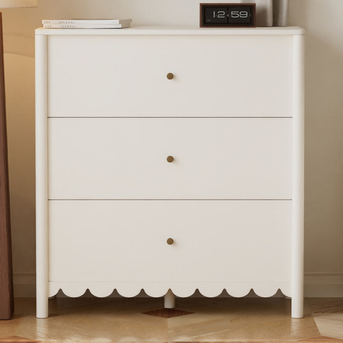 White Amelie 3 Drawer Chest