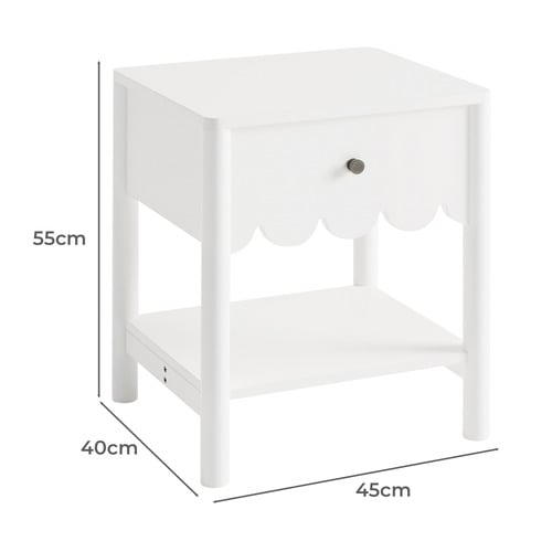 White Amelie Bedside Table