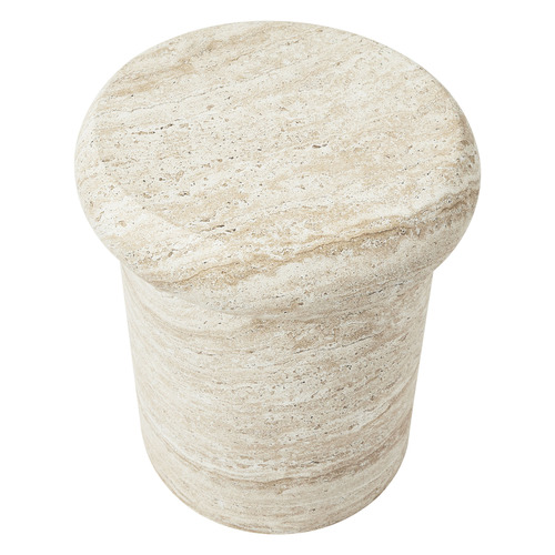 Green Sophie Travertine Look Side Table